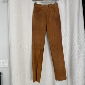 Vintage Suede Pants 25 Waist Rustic Western Cowgirl